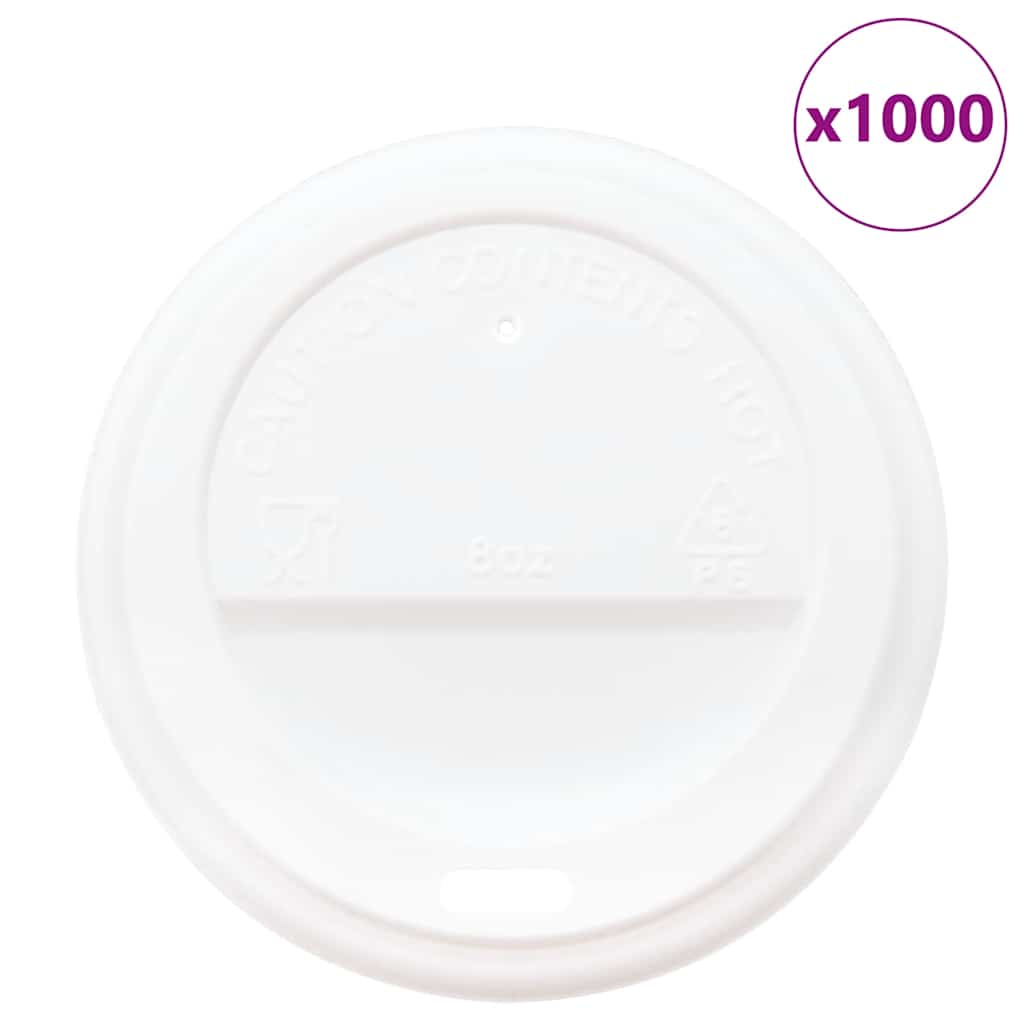 Papieren koffiebekerdeksels Ø80 mm 8oz 1000 st kunststof wit is nu te koop bij PeponiXL, paradijselijk wonen!