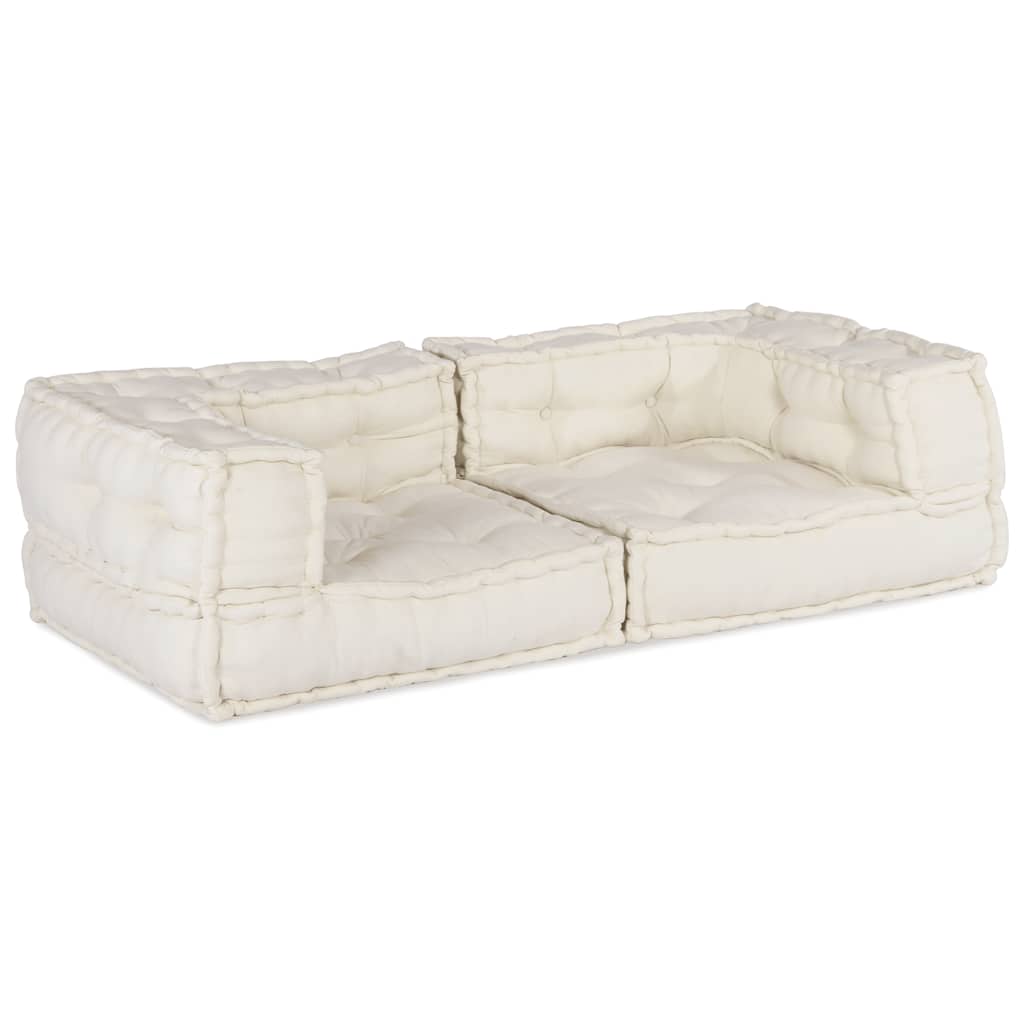 2-zits modulaire bank 140x70x36 crèmekleurig stof is nu te koop bij PeponiXL, paradijselijk wonen!