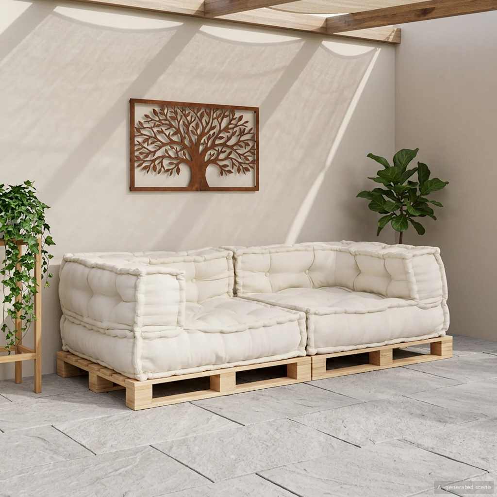 2-zits modulaire bank 140x70x36 crèmekleurig stof is nu te koop bij PeponiXL, paradijselijk wonen!