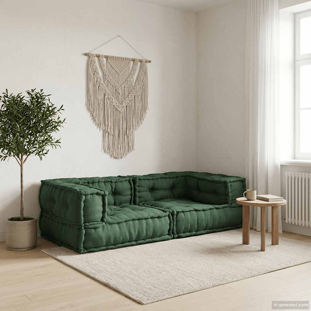2-zits modulaire bank 140x70x36 stof groen is nu te koop bij PeponiXL, paradijselijk wonen!