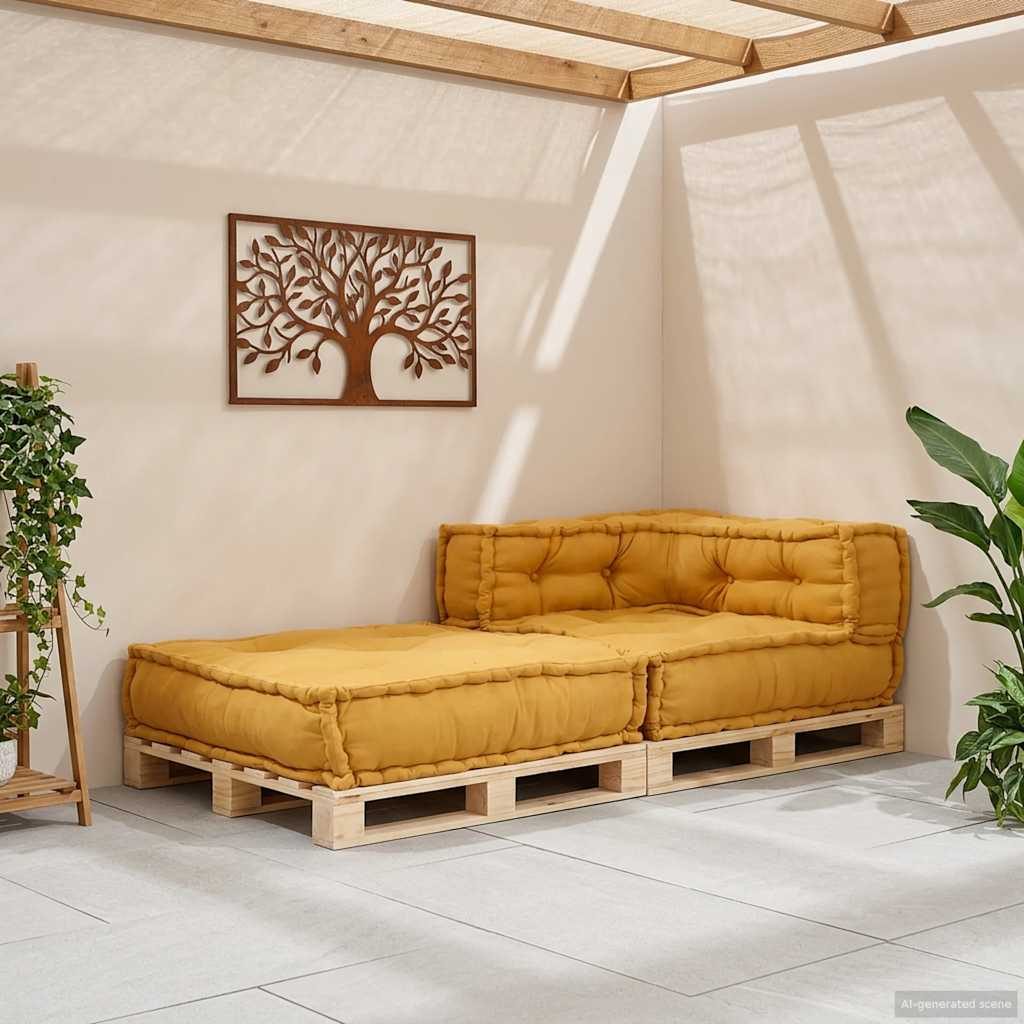 Modulaire bankstel 70x70x54 stof geel is nu te koop bij PeponiXL, paradijselijk wonen!