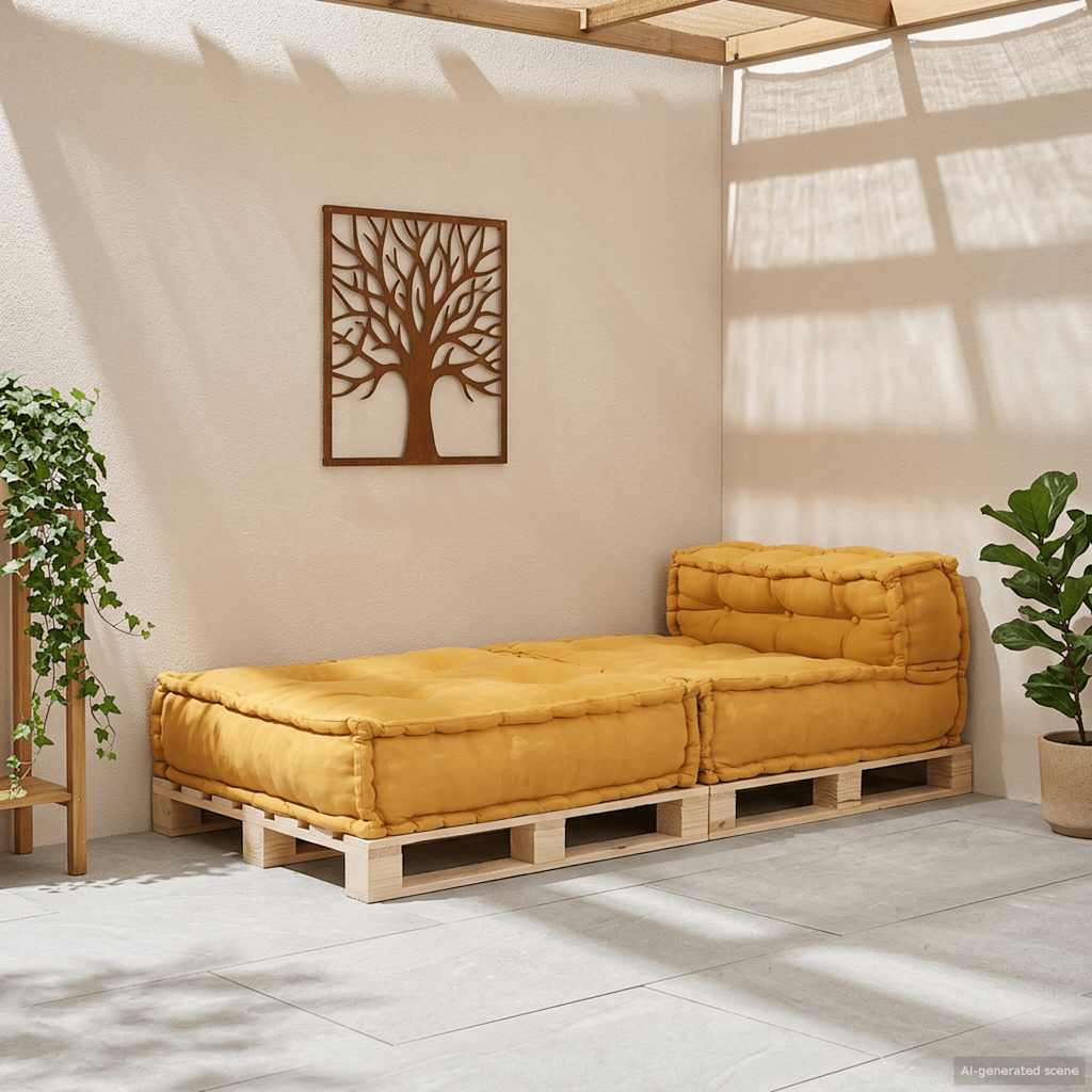 Modulaire bankstel 70x70x54 stof geel is nu te koop bij PeponiXL, paradijselijk wonen!