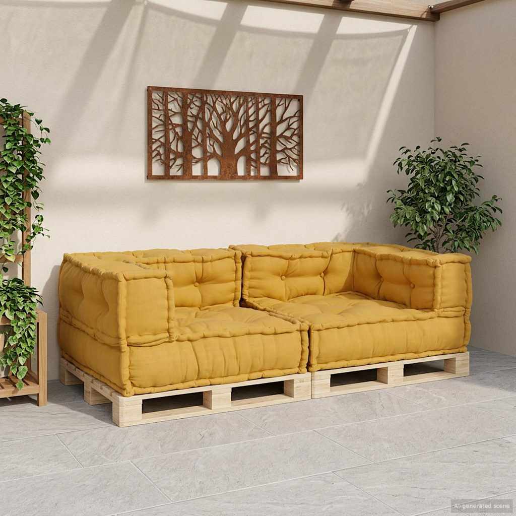 2-zits modulaire bank 140x70x36 stof geel is nu te koop bij PeponiXL, paradijselijk wonen!