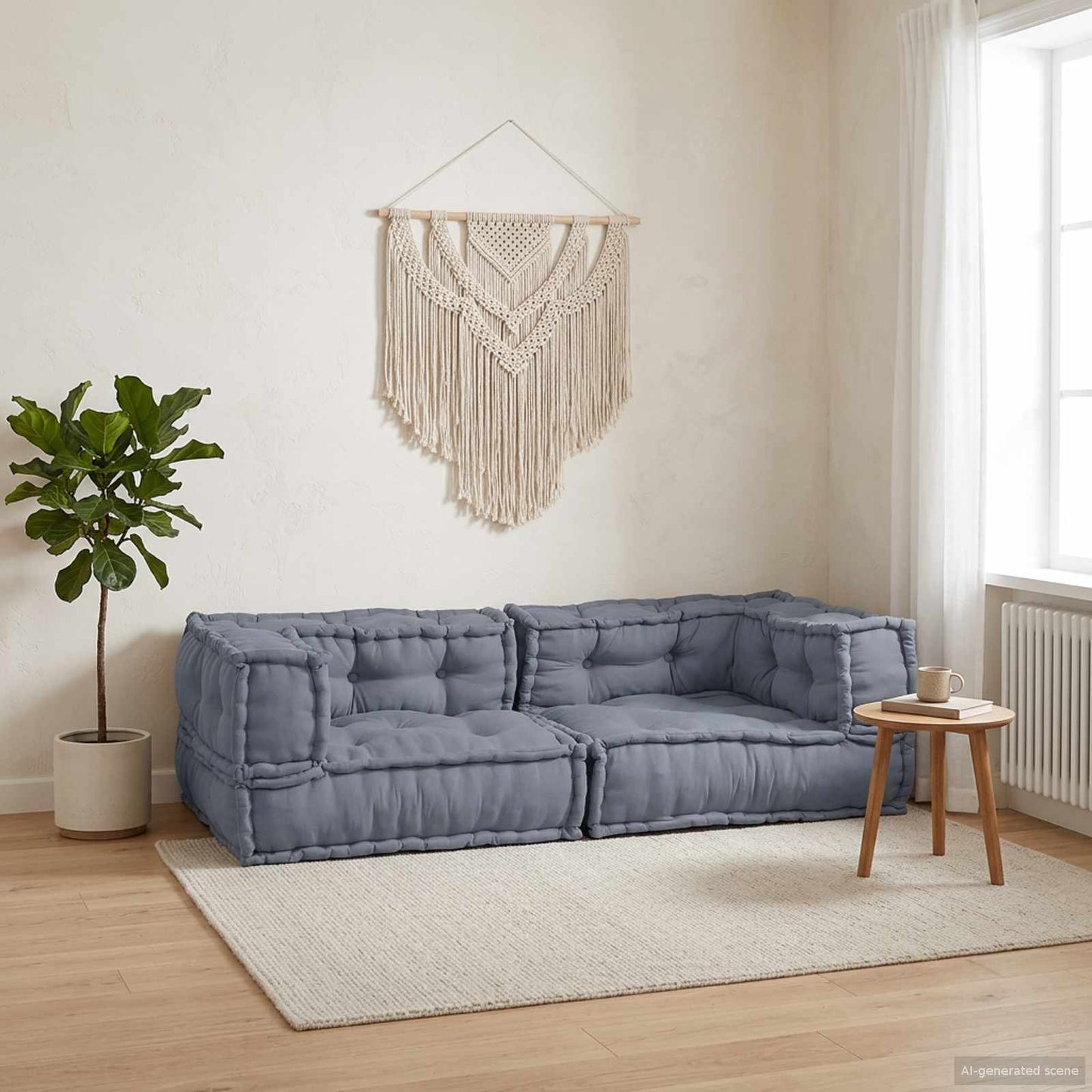 Modulair Sofabet 3 pcs Grijs 140 x 70 x 36 cm Stof is nu te koop bij PeponiXL, paradijselijk wonen!