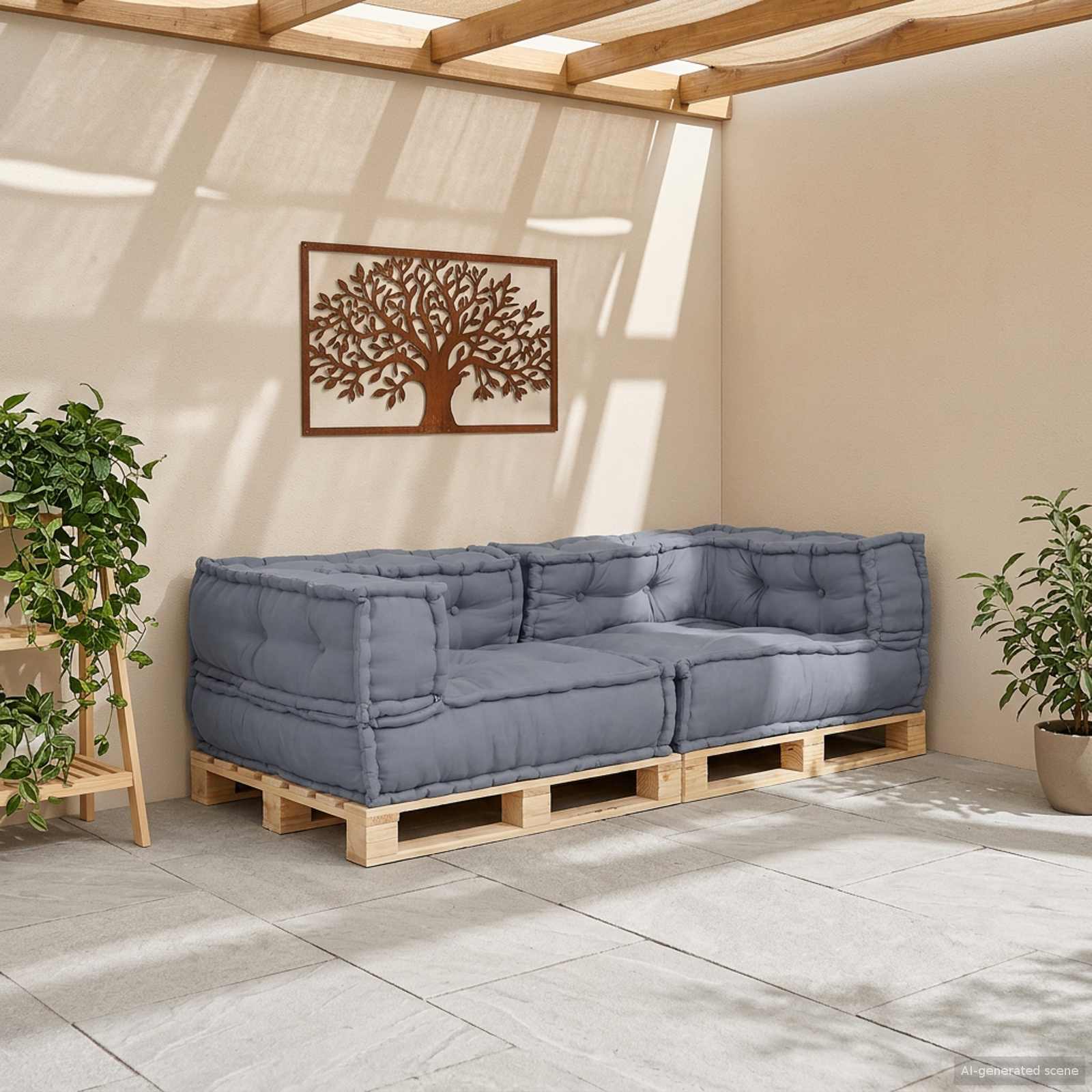 Modulair Sofabet 3 pcs Grijs 140 x 70 x 36 cm Stof is nu te koop bij PeponiXL, paradijselijk wonen!