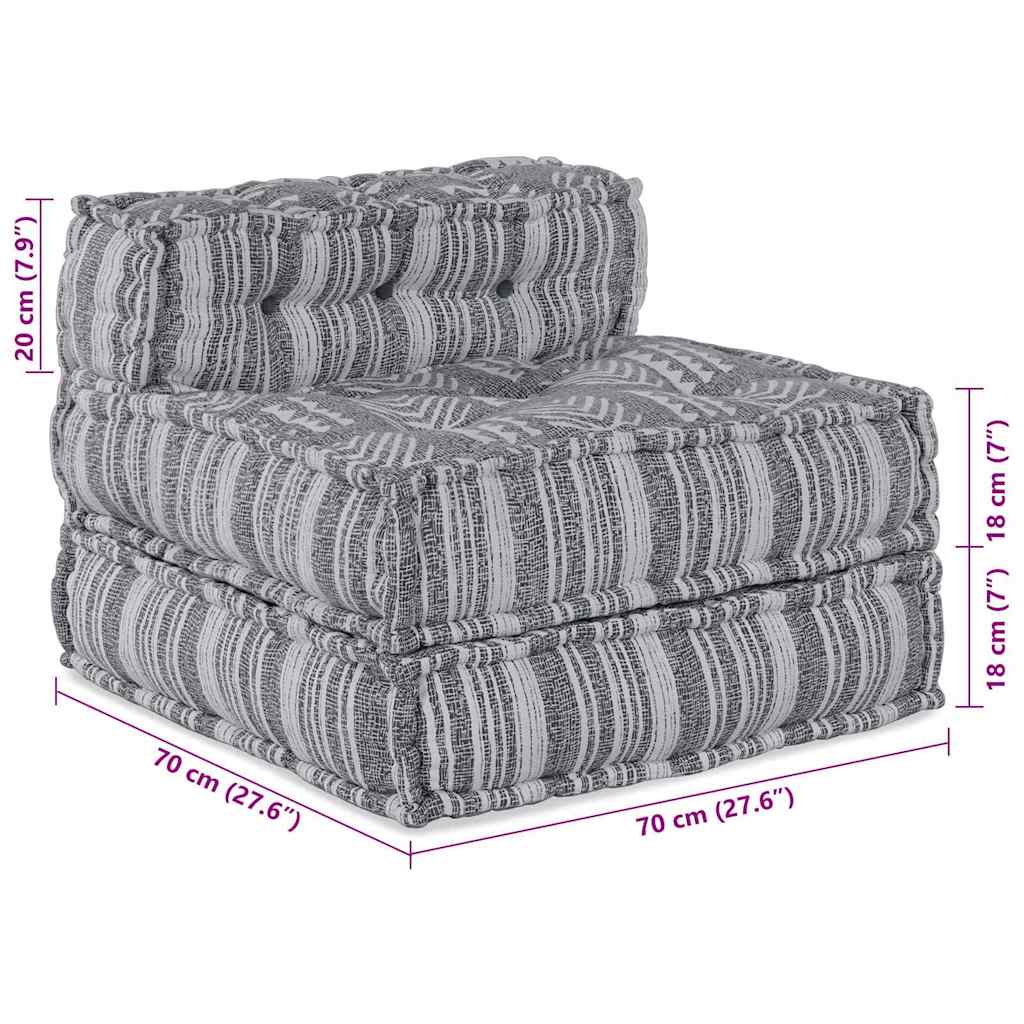 Modulair Sofabet Grijze Print 70 x 70 x 56 cm Stof is nu te koop bij PeponiXL, paradijselijk wonen!
