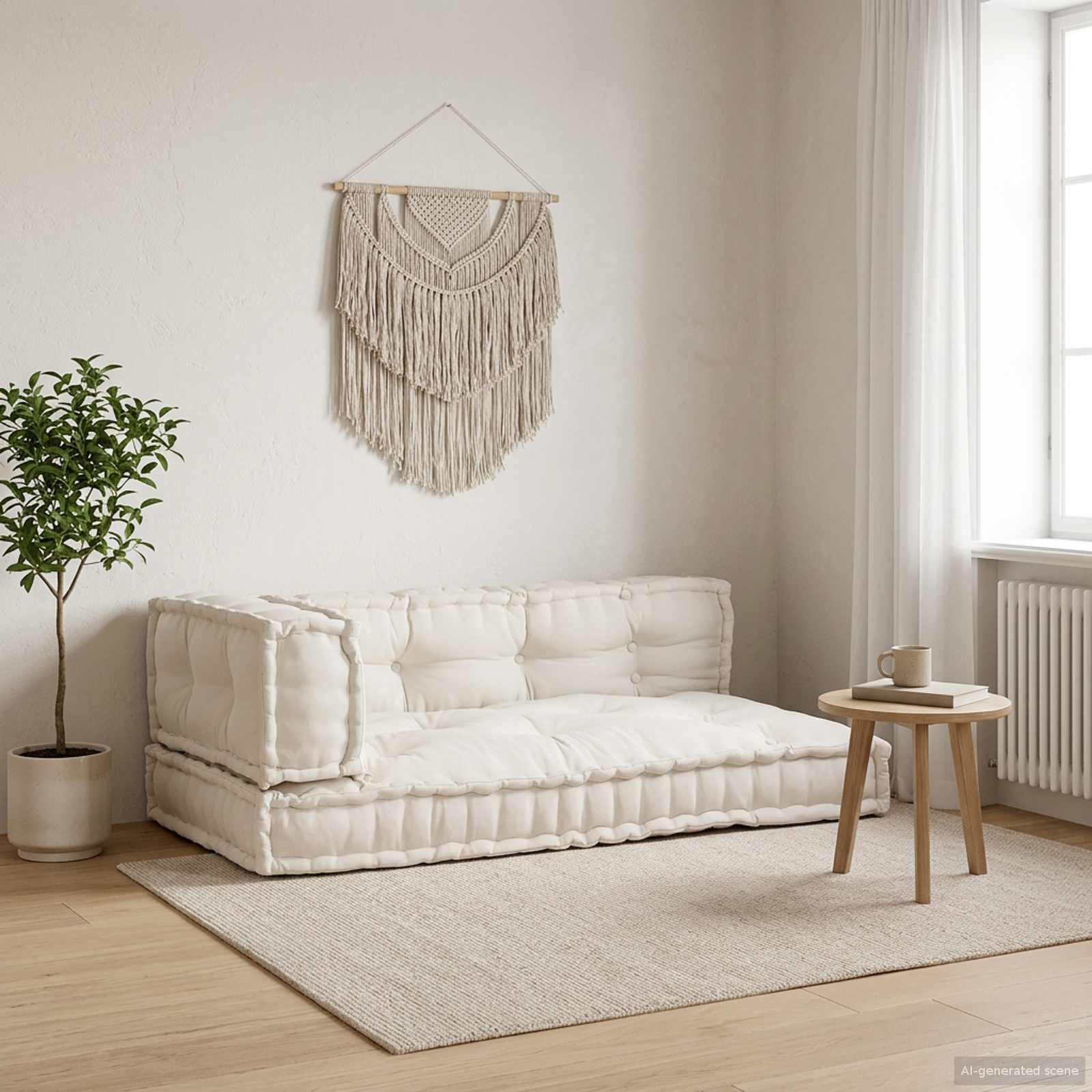 Pallet Sofa Kussen 3 pcs Crèmekleurig 120 x 80 x 34 cm Stof is nu te koop bij PeponiXL, paradijselijk wonen!