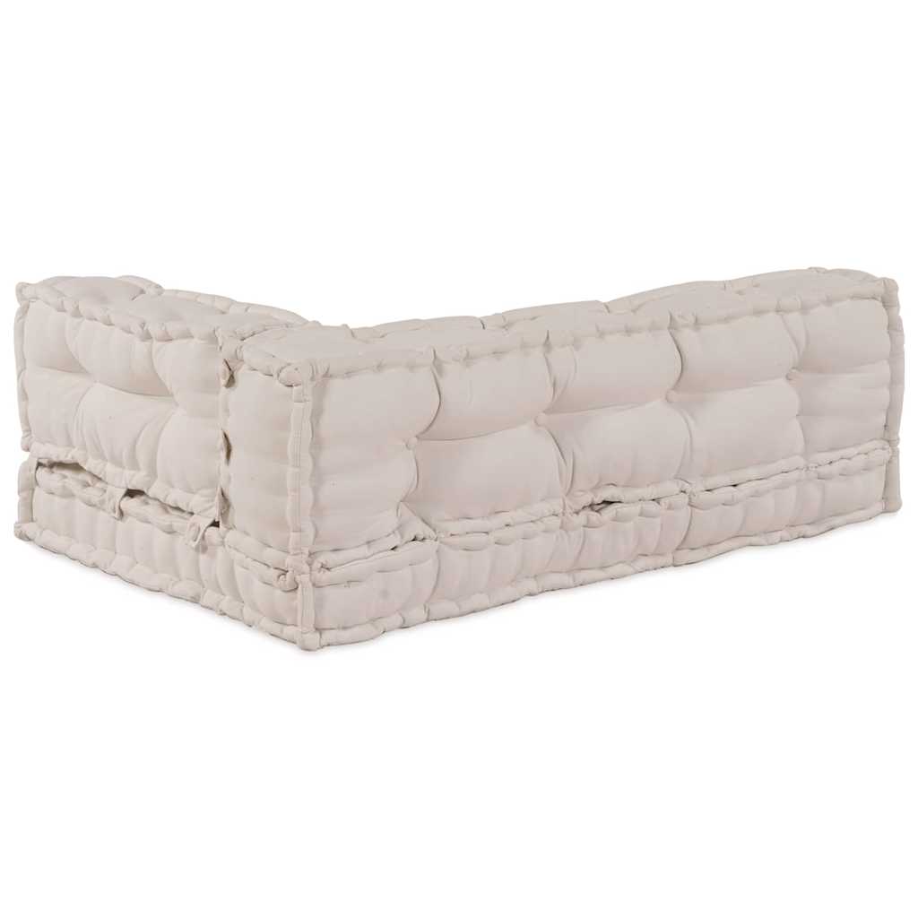 Pallet Sofa Kussen 3 pcs Crèmekleurig 120 x 80 x 34 cm Stof is nu te koop bij PeponiXL, paradijselijk wonen!