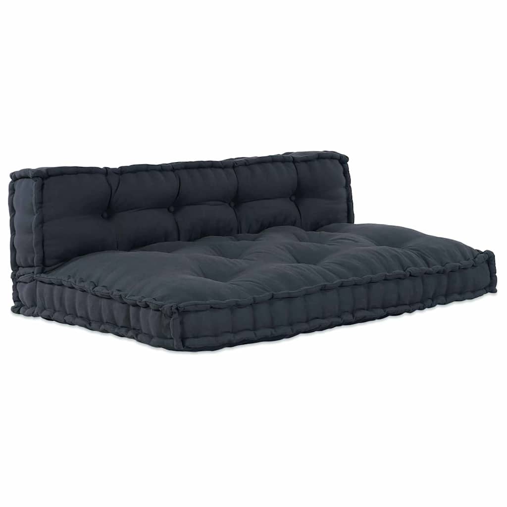 Pallet Sofa Kussen 2 pcs Antracietkleurig 120 x 80 x 38 cm Stof is nu te koop bij PeponiXL, paradijselijk wonen!