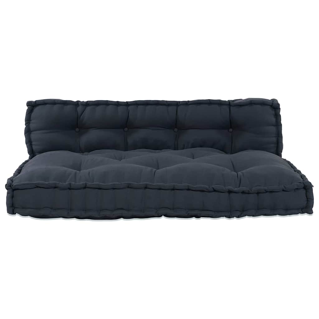 Pallet Sofa Kussen 2 pcs Antracietkleurig 120 x 80 x 38 cm Stof is nu te koop bij PeponiXL, paradijselijk wonen!
