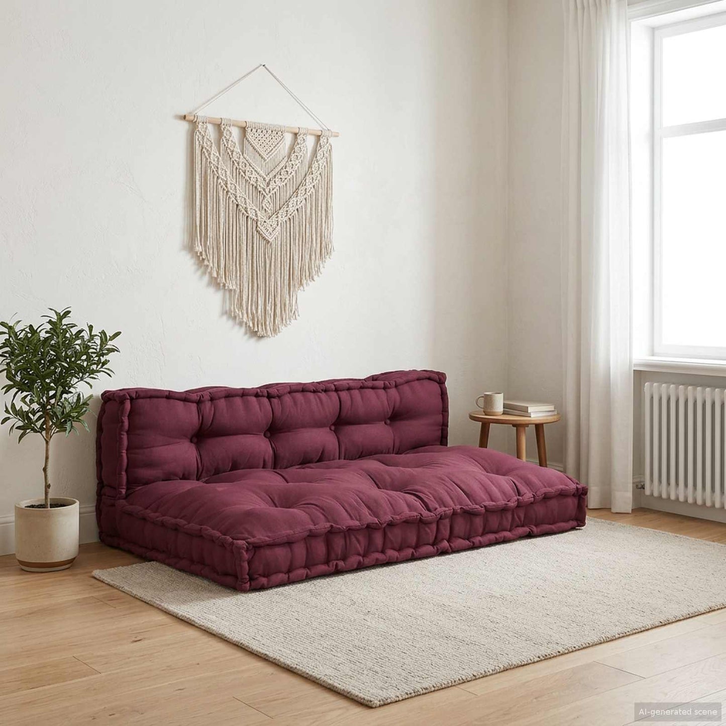 Pallet Sofa Kussen 2 pcs Bordeaux 120 x 80 x 38 cm Stof is nu te koop bij PeponiXL, paradijselijk wonen!