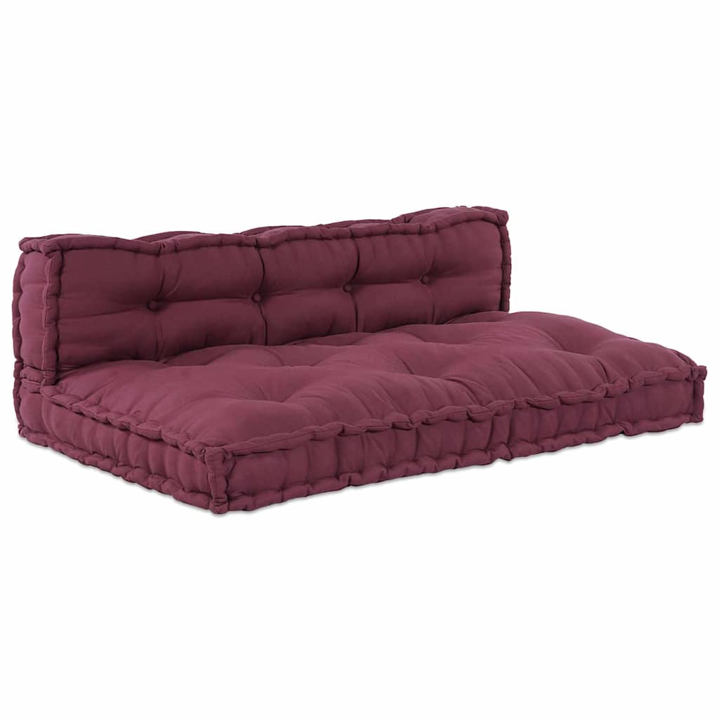 Pallet Sofa Kussen 2 pcs Bordeaux 120 x 80 x 38 cm Stof is nu te koop bij PeponiXL, paradijselijk wonen!
