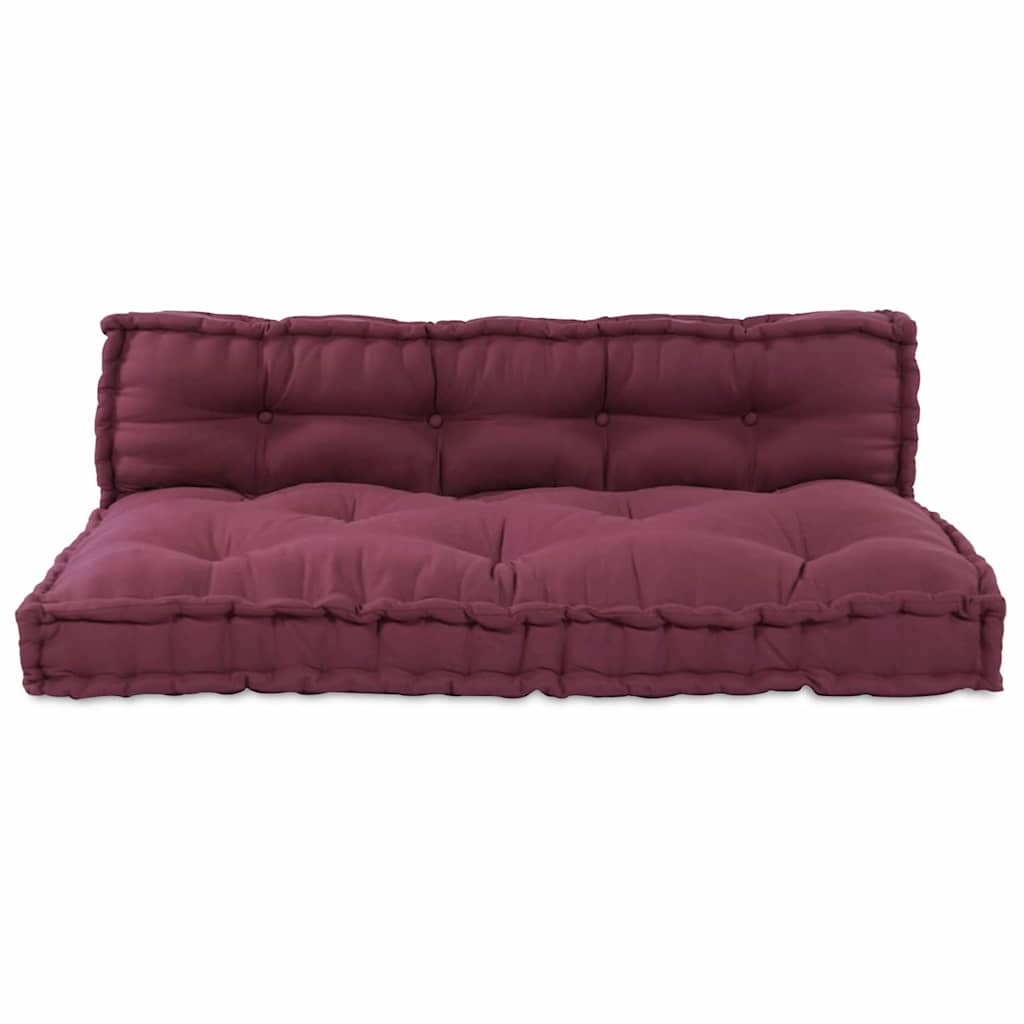 Pallet Sofa Kussen 2 pcs Bordeaux 120 x 80 x 38 cm Stof is nu te koop bij PeponiXL, paradijselijk wonen!