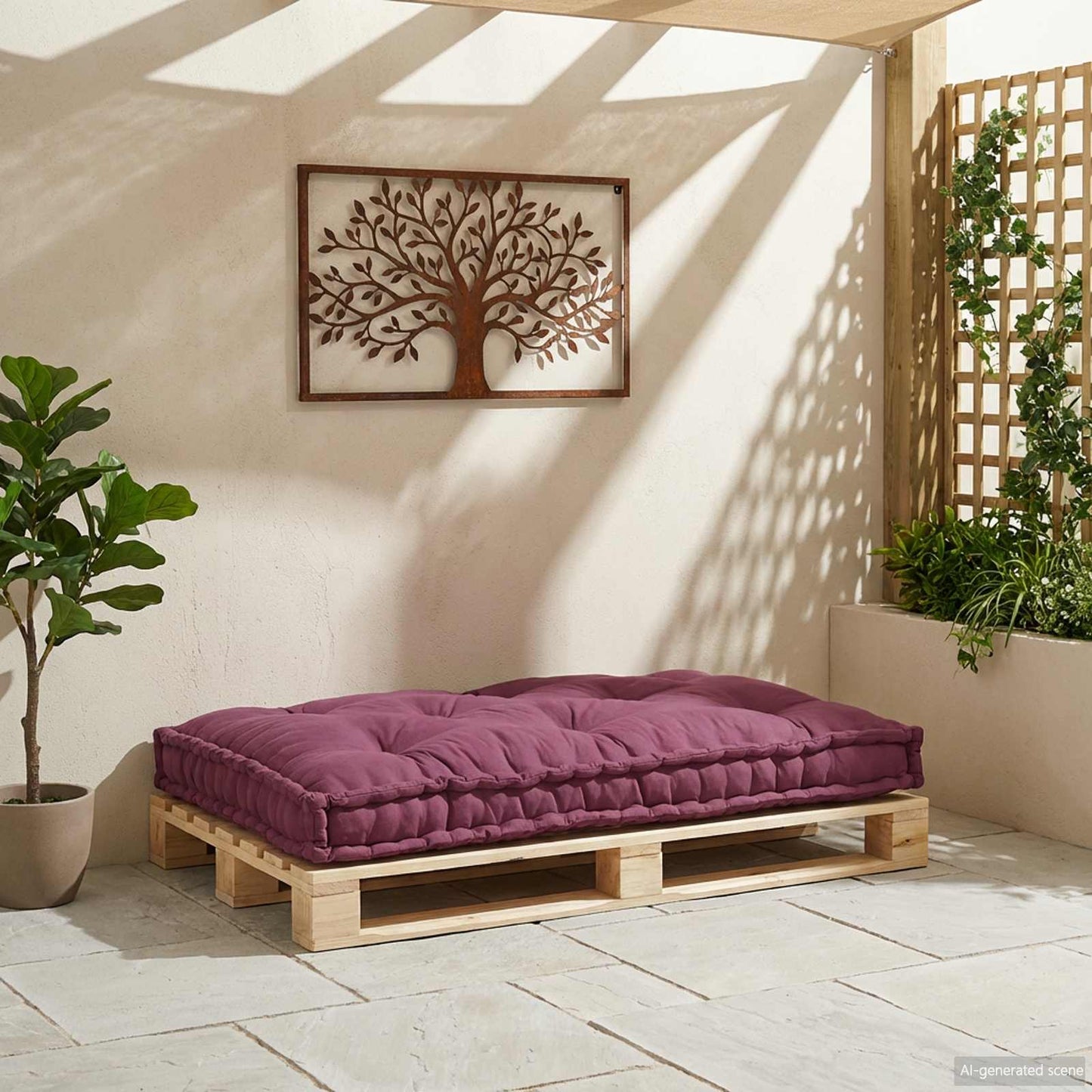Pallet Sofa Kussen Bordeaux 120 x 80 x 12 cm Stof is nu te koop bij PeponiXL, paradijselijk wonen!