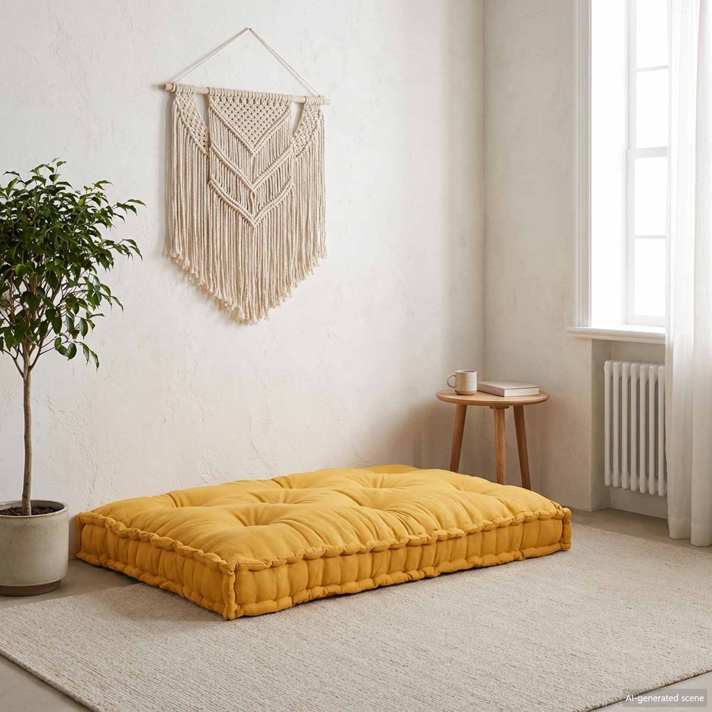 Pallet Sofa Kussen Geel 120 x 80 x 12 cm Stof is nu te koop bij PeponiXL, paradijselijk wonen!