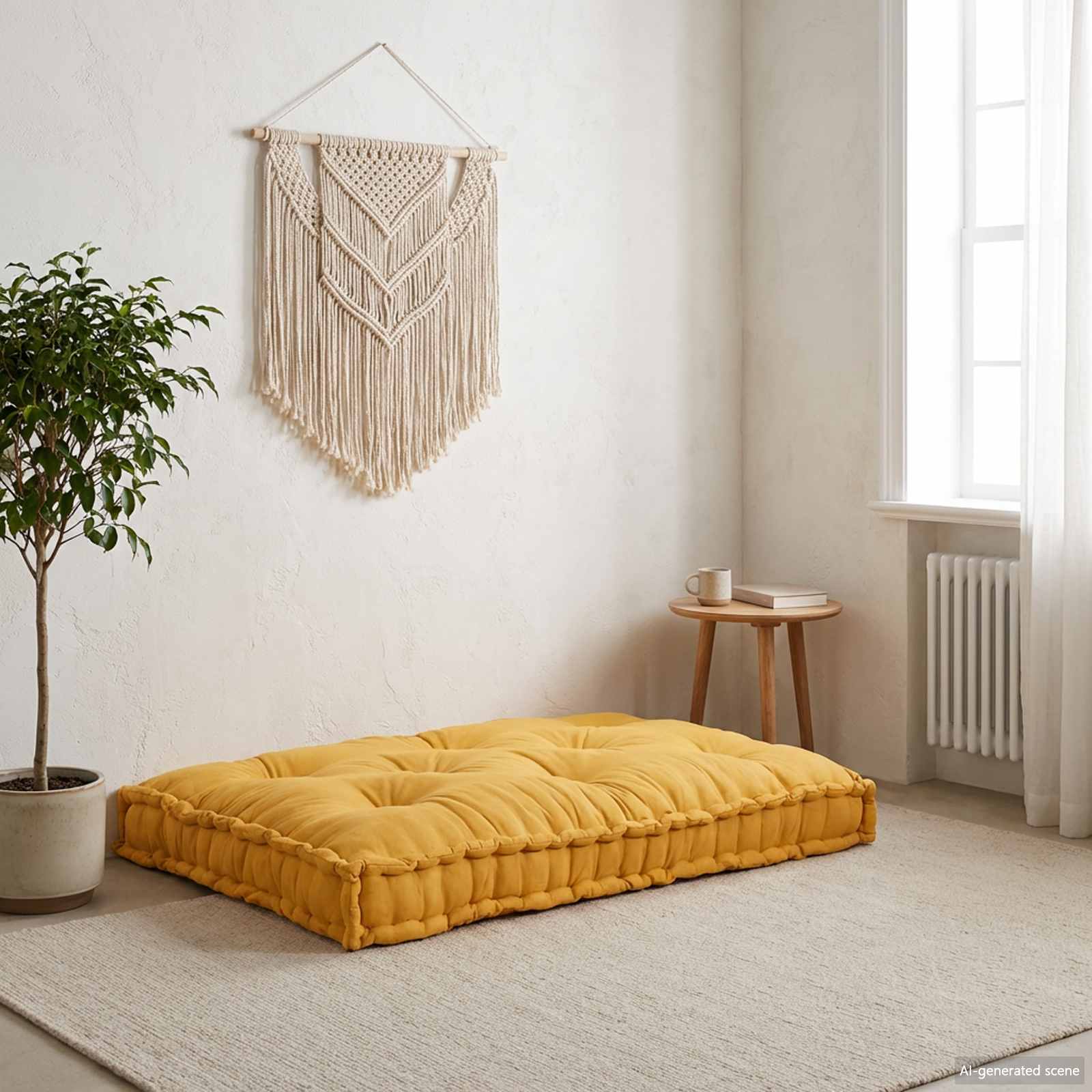 Pallet Sofa Kussen Geel 120 x 80 x 12 cm Stof is nu te koop bij PeponiXL, paradijselijk wonen!