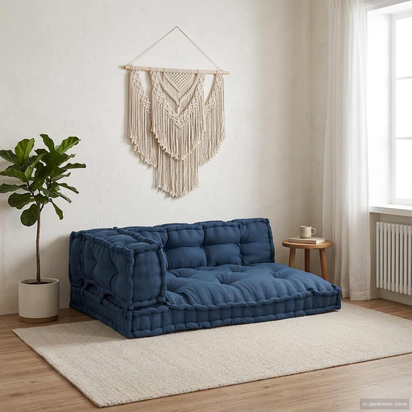 Pallet Sofa Kussen 3 pcs Indigo 120 x 80 x 38 cm Stof is nu te koop bij PeponiXL, paradijselijk wonen!