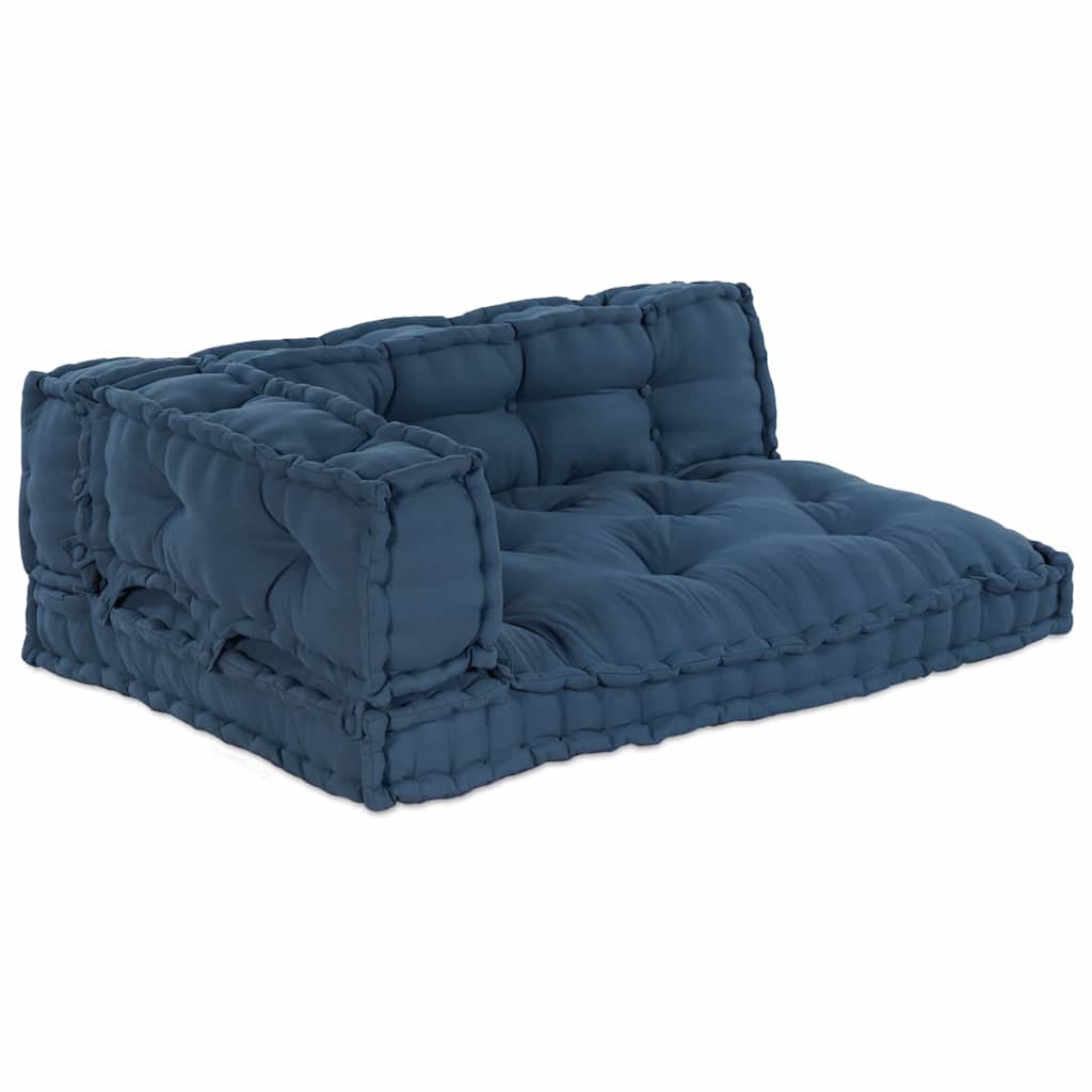 Pallet Sofa Kussen 3 pcs Indigo 120 x 80 x 38 cm Stof is nu te koop bij PeponiXL, paradijselijk wonen!