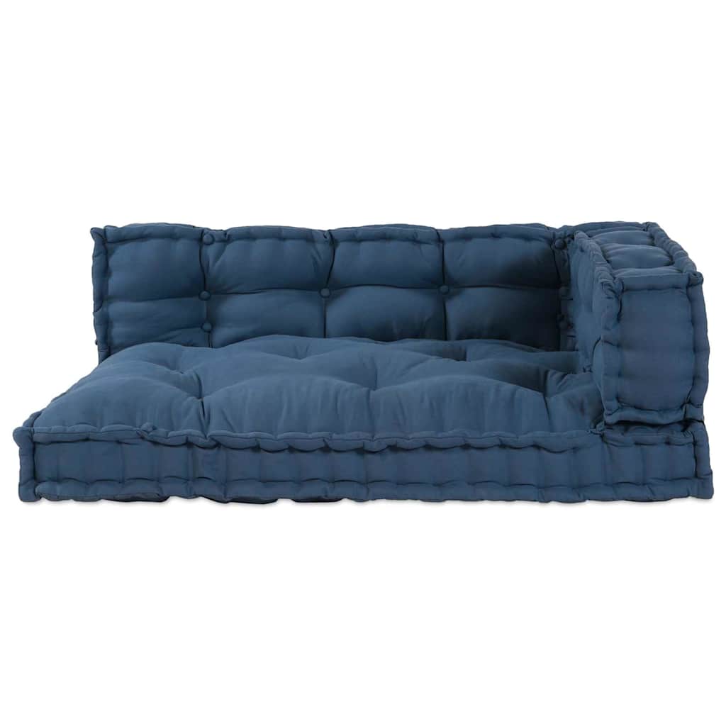 Pallet Sofa Kussen 3 pcs Indigo 120 x 80 x 38 cm Stof is nu te koop bij PeponiXL, paradijselijk wonen!