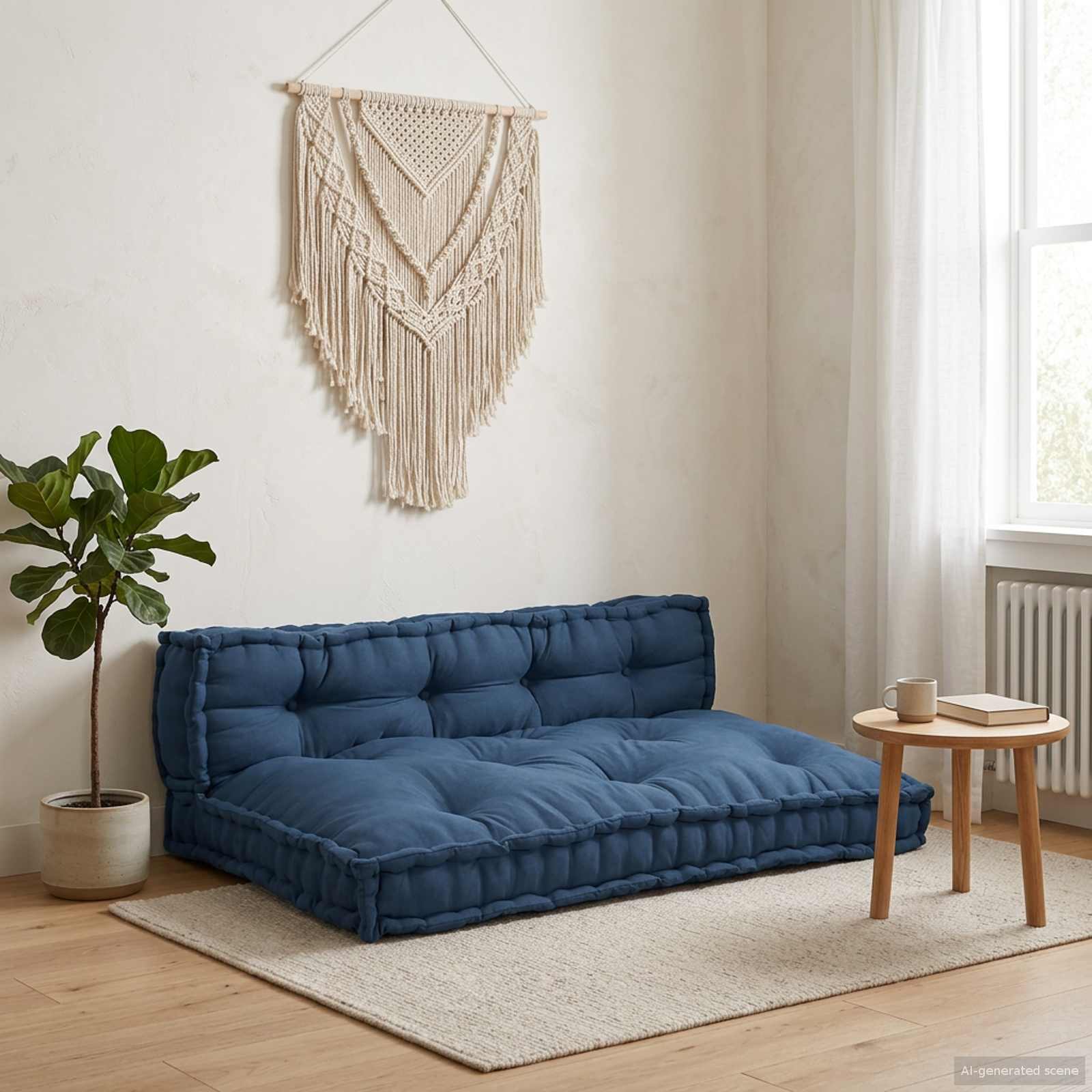 Pallet Sofa Kussen 2 pcs Indigo 120 x 80 x 38 cm Stof is nu te koop bij PeponiXL, paradijselijk wonen!