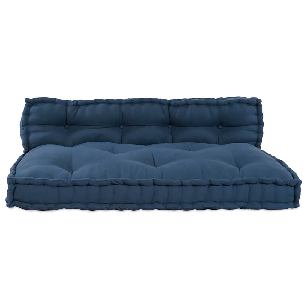 Pallet Sofa Kussen 2 pcs Indigo 120 x 80 x 38 cm Stof is nu te koop bij PeponiXL, paradijselijk wonen!