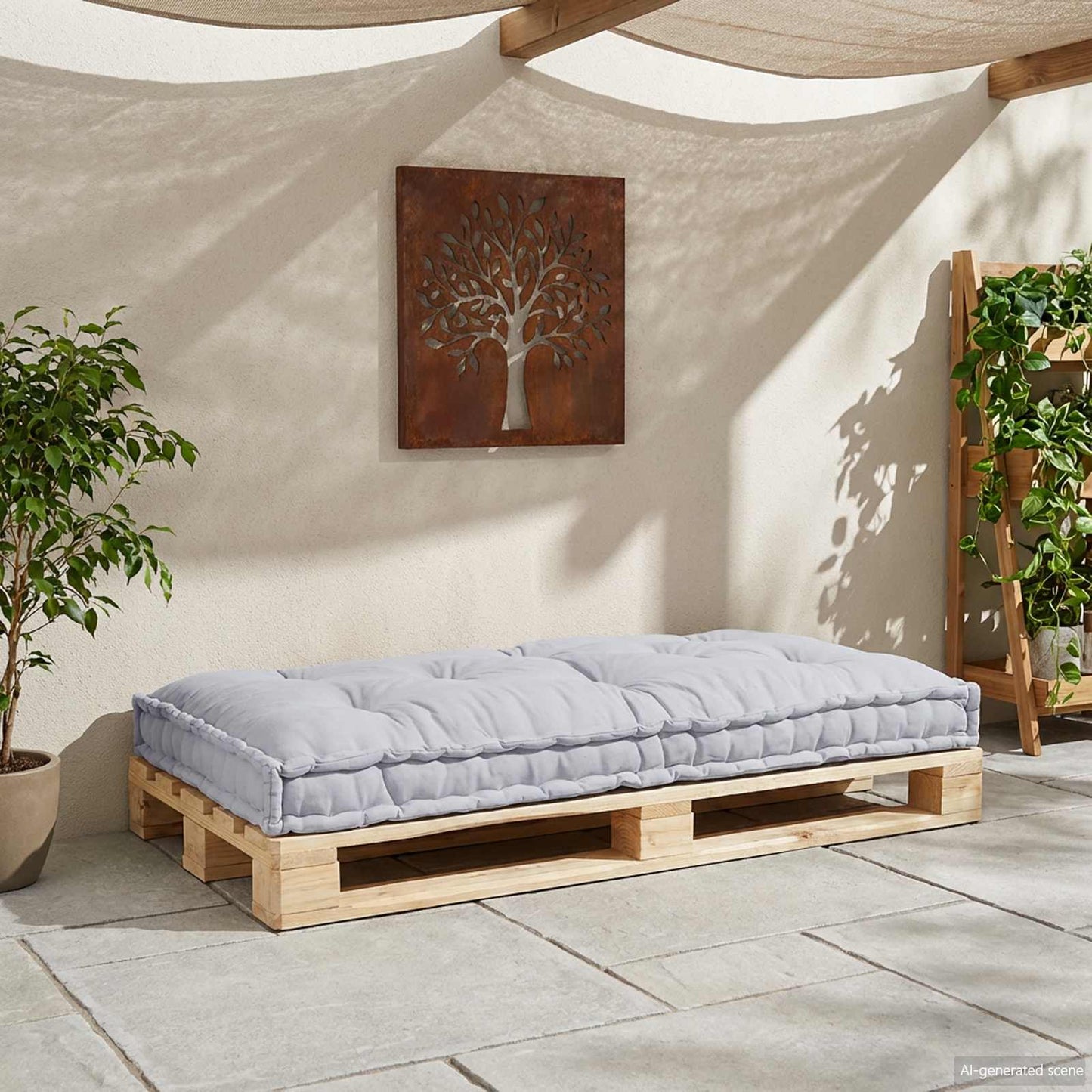 Pallet Sofa Kussen Grijs 120 x 80 x 12 cm Stof is nu te koop bij PeponiXL, paradijselijk wonen!