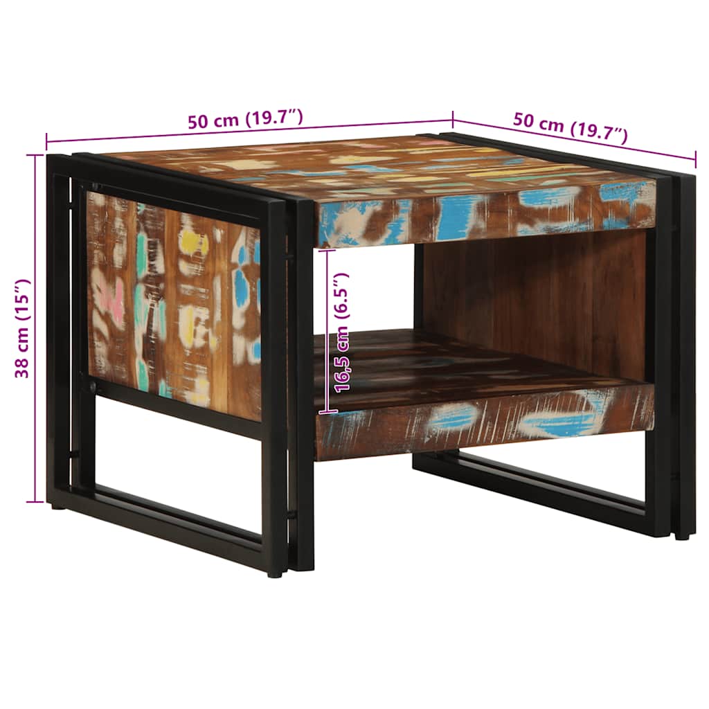 Salontafel 50x50x38 cm massief gerecycled hout meerkleurig is nu te koop bij PeponiXL, paradijselijk wonen!
