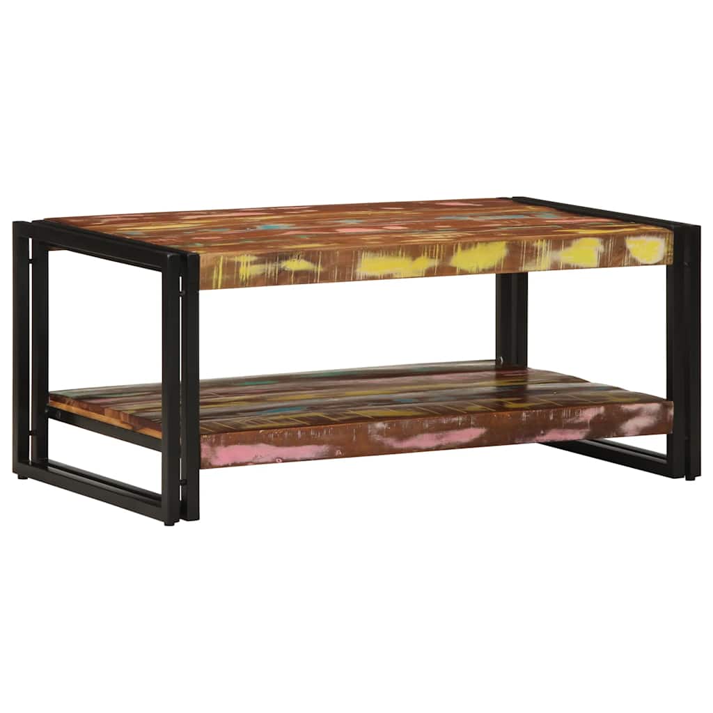 Salontafel 90x50x38 cm massief gerecycled hout meerkleurig is nu te koop bij PeponiXL, paradijselijk wonen!
