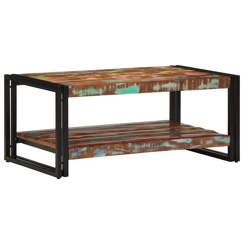 Salontafel 90x50x38 cm massief gerecycled hout meerkleurig is nu te koop bij PeponiXL, paradijselijk wonen!