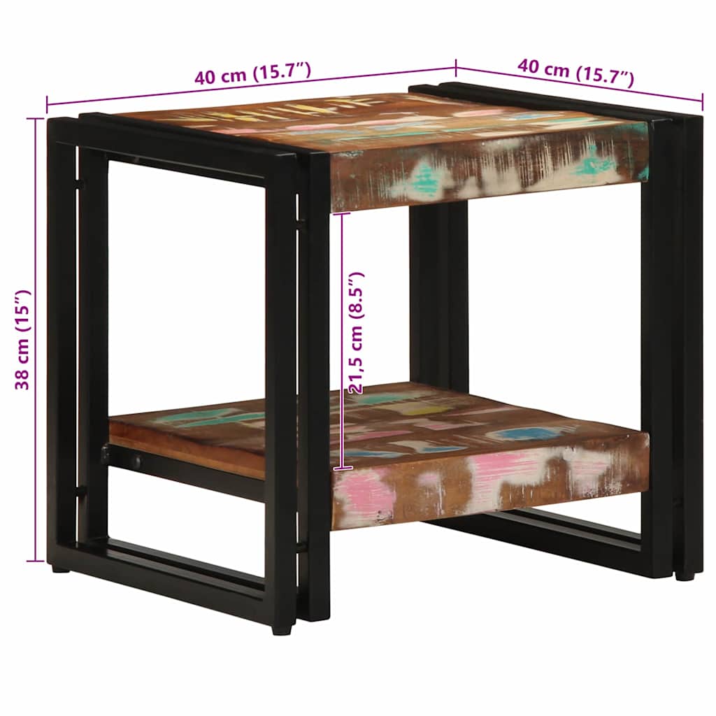 Salontafel Multikleur 40 x 40 x 38 cm Massief Gerecycled Hout is nu te koop bij PeponiXL, paradijselijk wonen!