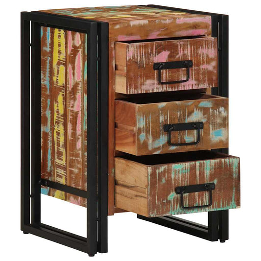 Nachtkastje Multikleur 40 x 35 x 50 cm massief gerecycled hout is nu te koop bij PeponiXL, paradijselijk wonen!