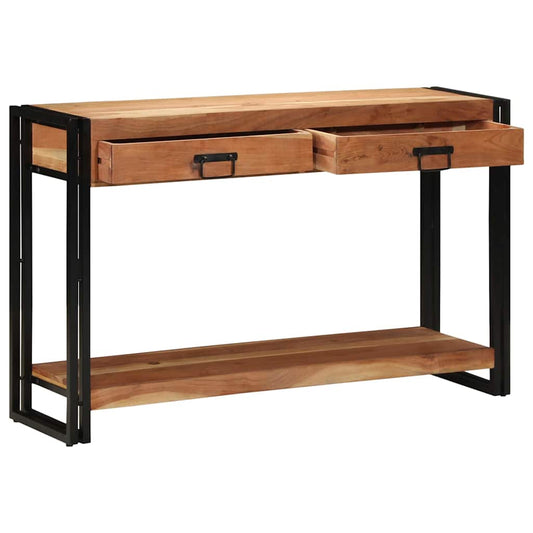 Wandtafel met lade Bruin 120 x 33 x 75 cm Massief Acaciahout is nu te koop bij PeponiXL, paradijselijk wonen!