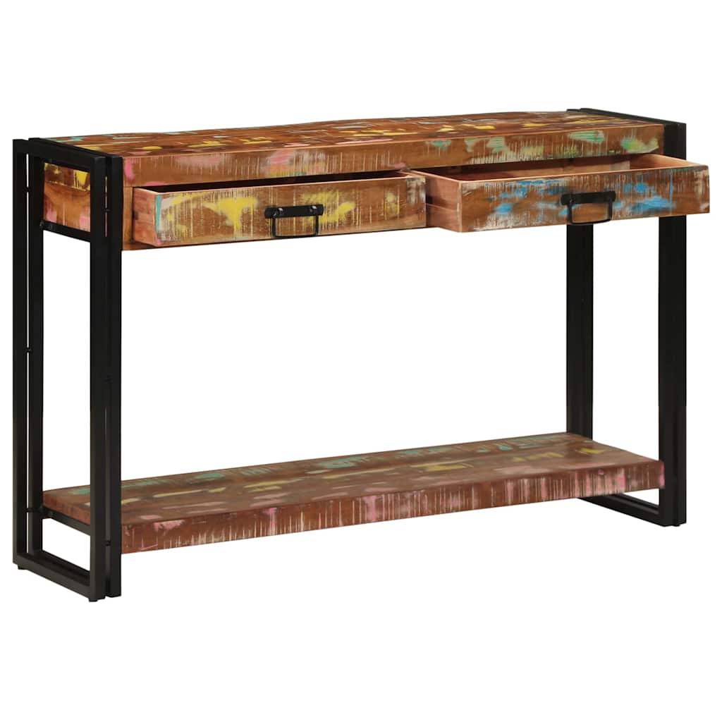 Wandtafel Multikleur 120 x 33 x 75 cm Massief Gerecycled Hout is nu te koop bij PeponiXL, paradijselijk wonen!