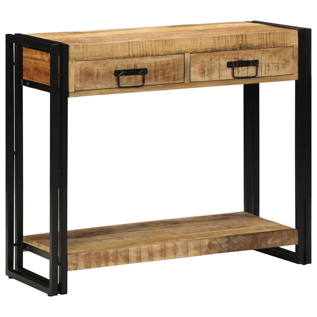 Wandtafel met lade Bruin 90 x 33 x 75 cm Massief Mango Hout is nu te koop bij PeponiXL, paradijselijk wonen!