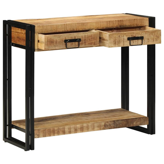 Wandtafel met lade Bruin 90 x 33 x 75 cm Massief Mango Hout is nu te koop bij PeponiXL, paradijselijk wonen!