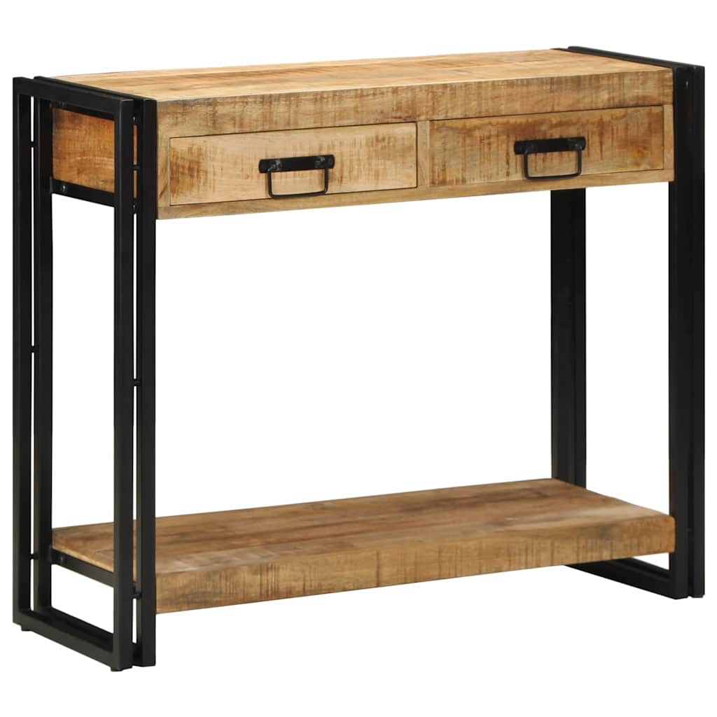Wandtafel met lade Bruin 90 x 33 x 75 cm Massief Mango Hout is nu te koop bij PeponiXL, paradijselijk wonen!