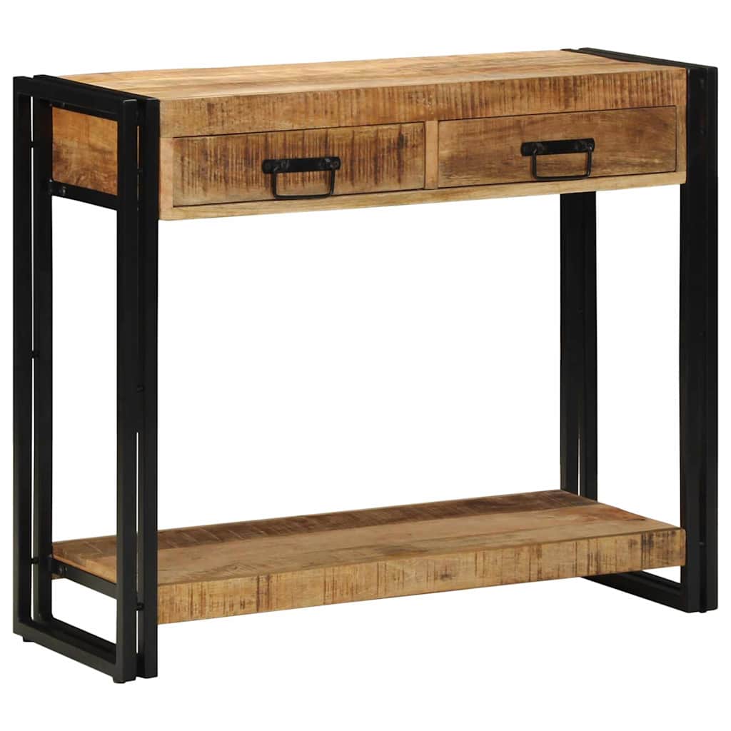 Wandtafel met lade Bruin 90 x 33 x 75 cm Massief Mango Hout is nu te koop bij PeponiXL, paradijselijk wonen!