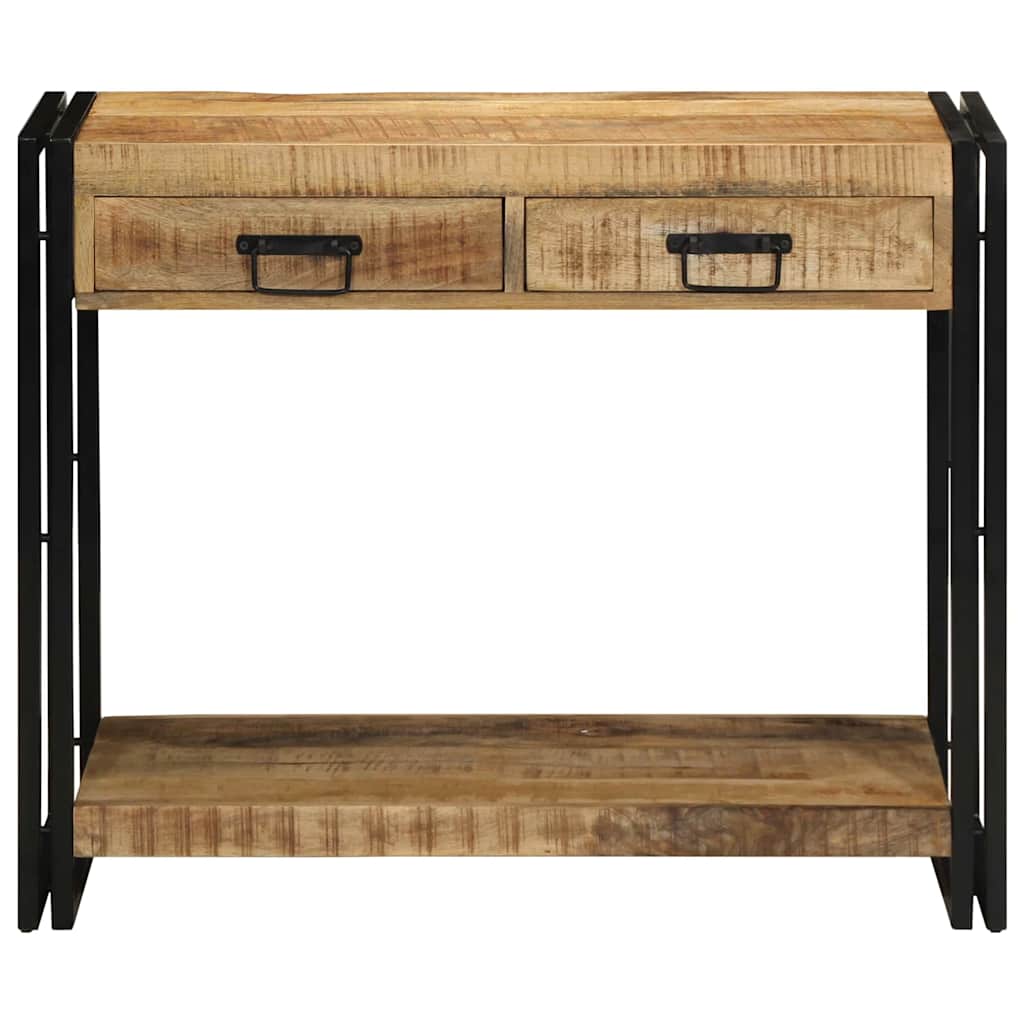 Wandtafel met lade Bruin 90 x 33 x 75 cm Massief Mango Hout is nu te koop bij PeponiXL, paradijselijk wonen!