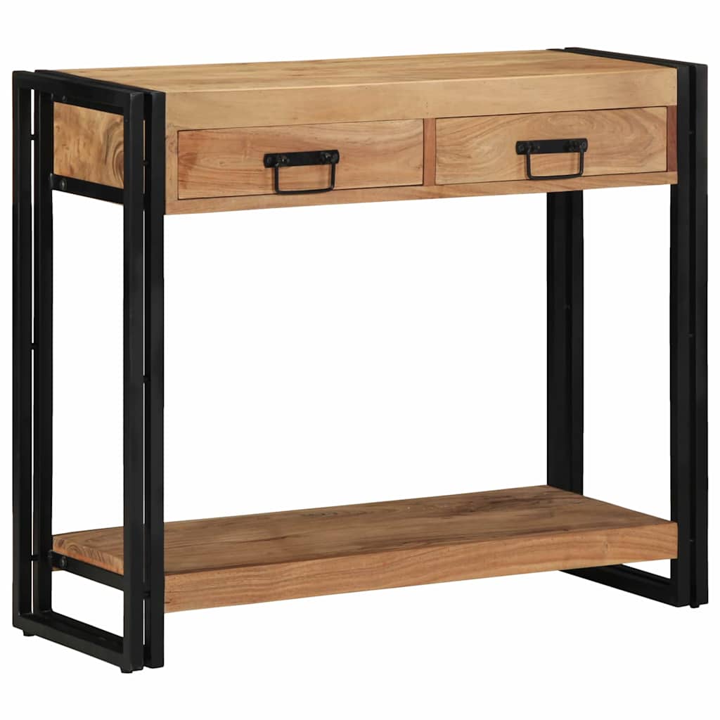 Wandtafel met lade Bruin 90 x 33 x 75 cm Massief Acaciahout is nu te koop bij PeponiXL, paradijselijk wonen!