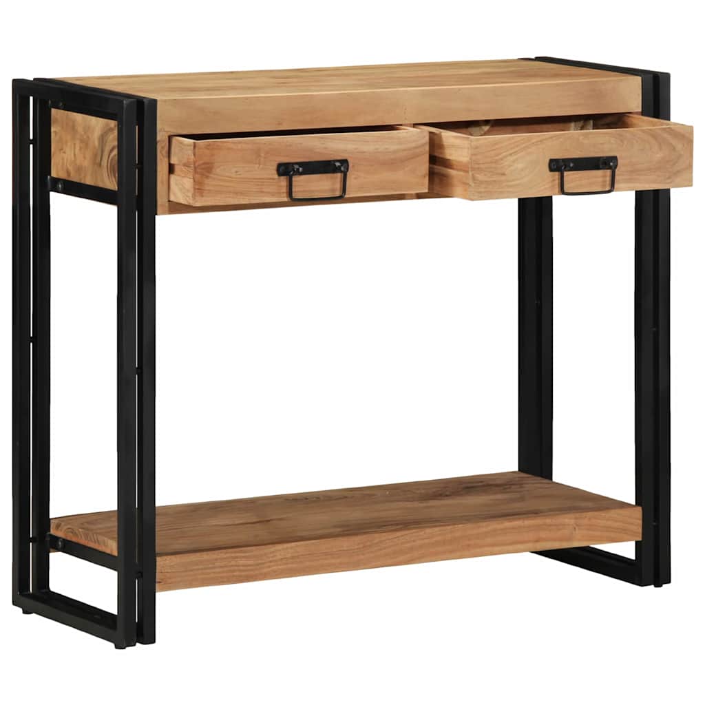Wandtafel met lade Bruin 90 x 33 x 75 cm Massief Acaciahout is nu te koop bij PeponiXL, paradijselijk wonen!