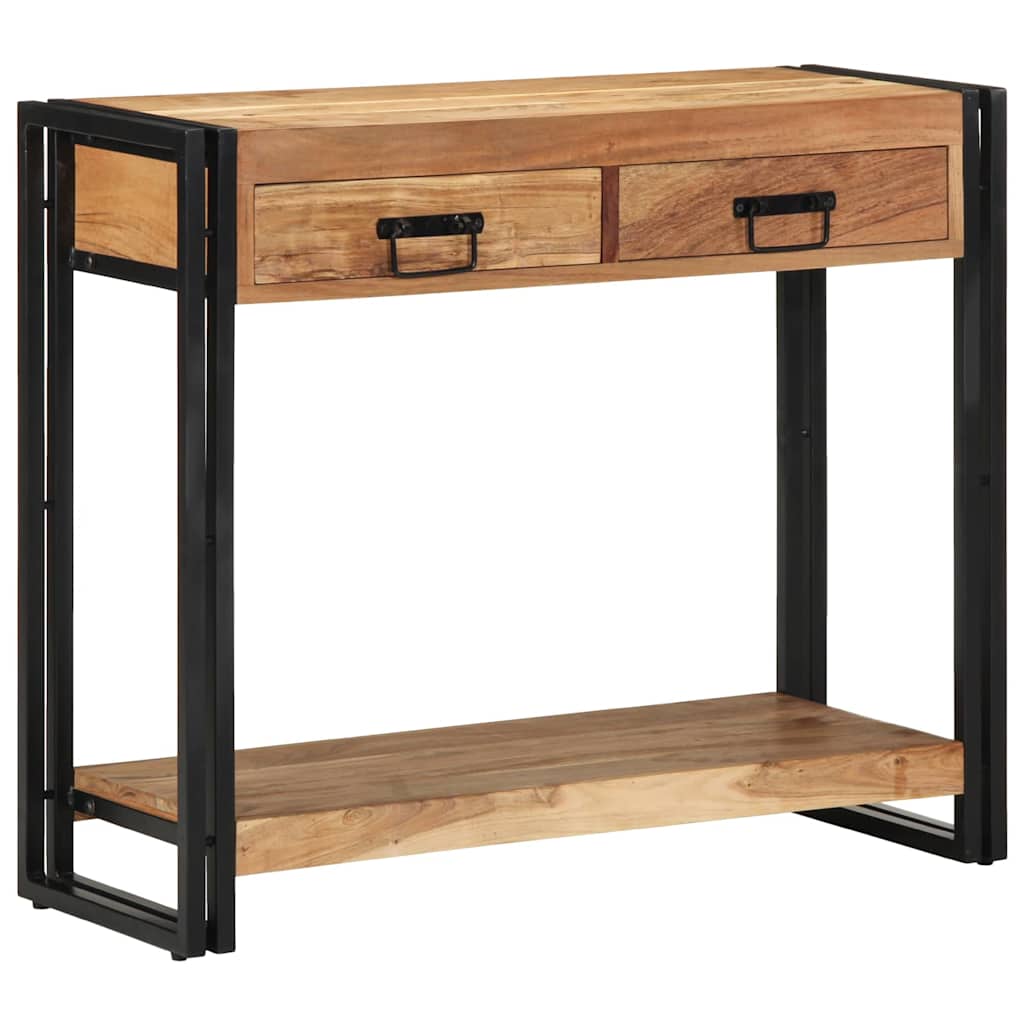 Wandtafel met lade Bruin 90 x 33 x 75 cm Massief Acaciahout is nu te koop bij PeponiXL, paradijselijk wonen!