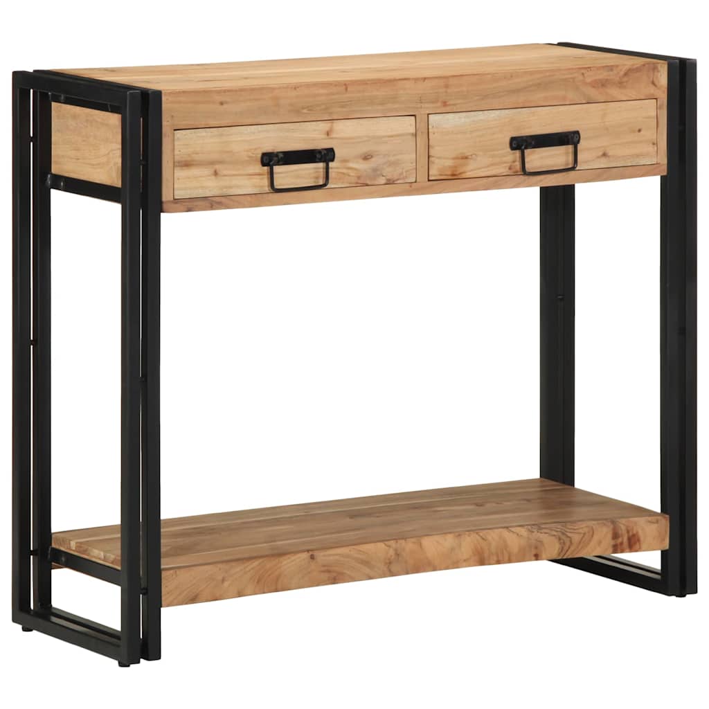 Wandtafel met lade Bruin 90 x 33 x 75 cm Massief Acaciahout is nu te koop bij PeponiXL, paradijselijk wonen!