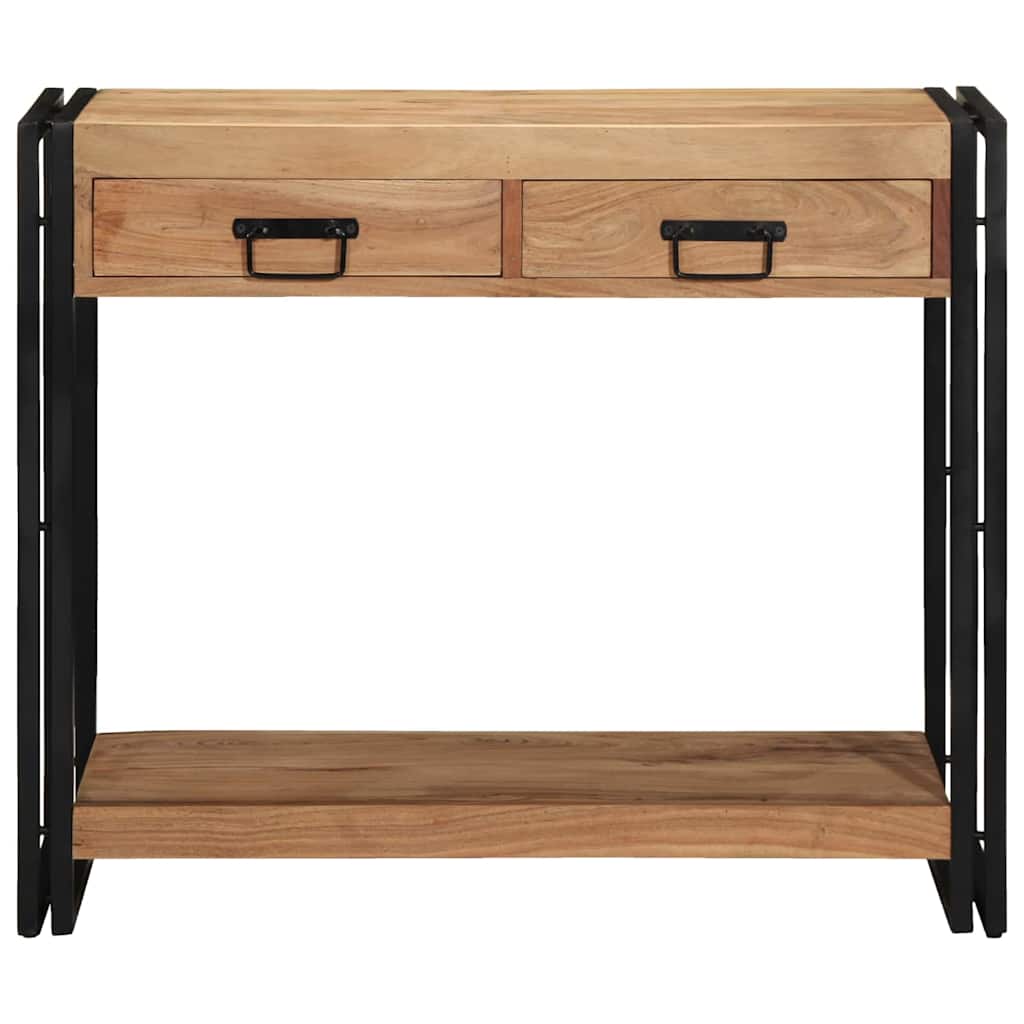 Wandtafel met lade Bruin 90 x 33 x 75 cm Massief Acaciahout is nu te koop bij PeponiXL, paradijselijk wonen!