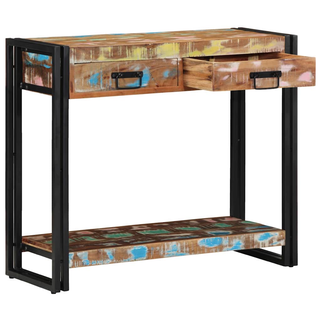 Wandtafel Multikleur 90 x 33 x 75 cm Massief Gerecycled Hout is nu te koop bij PeponiXL, paradijselijk wonen!