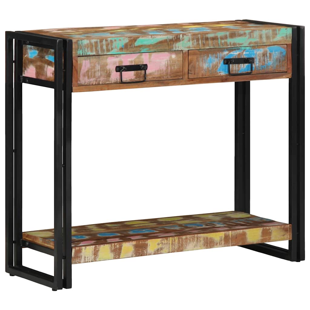 Wandtafel Multikleur 90 x 33 x 75 cm Massief Gerecycled Hout is nu te koop bij PeponiXL, paradijselijk wonen!