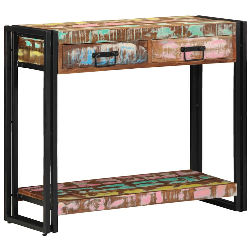 Wandtafel Multikleur 90 x 33 x 75 cm Massief Gerecycled Hout is nu te koop bij PeponiXL, paradijselijk wonen!