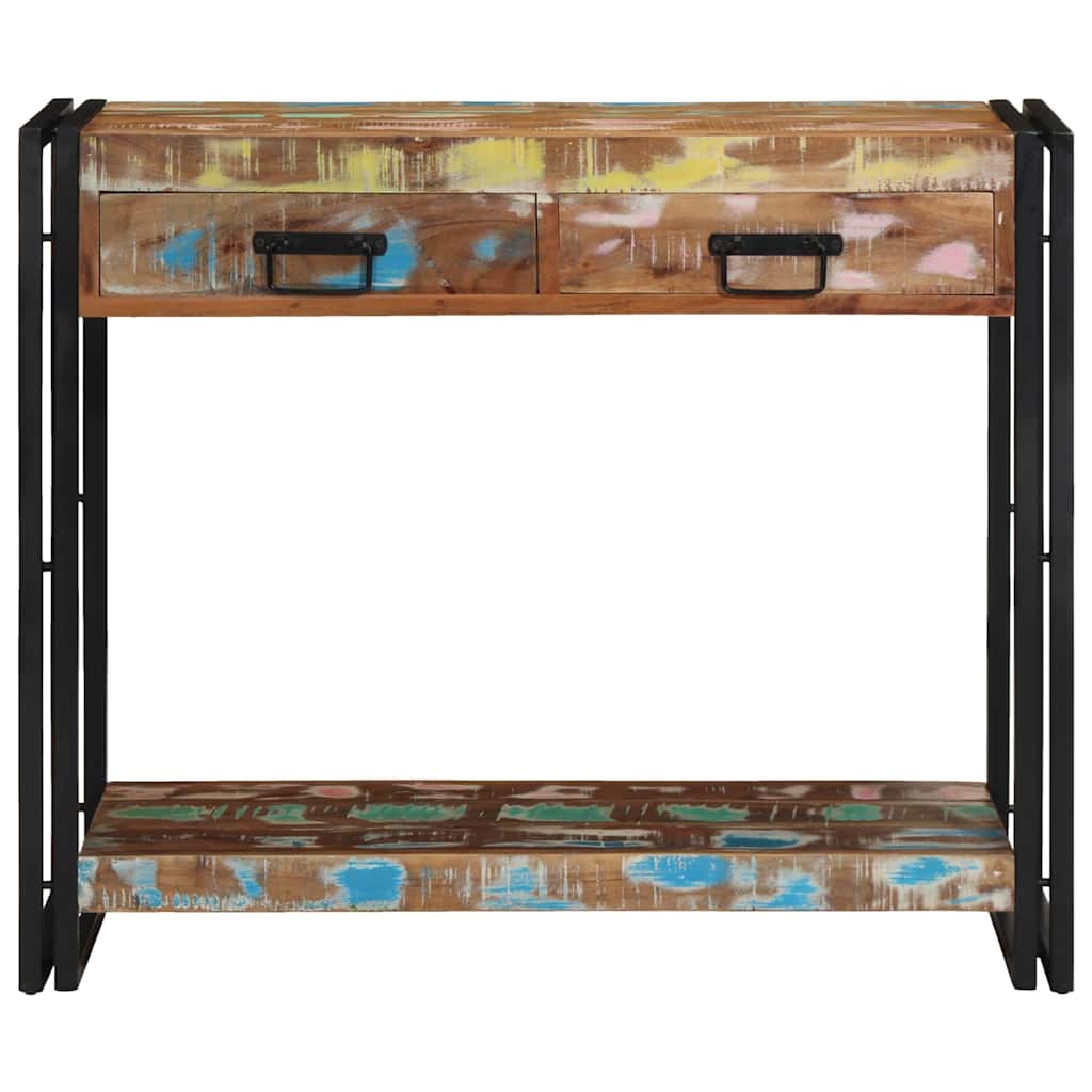 Wandtafel Multikleur 90 x 33 x 75 cm Massief Gerecycled Hout is nu te koop bij PeponiXL, paradijselijk wonen!