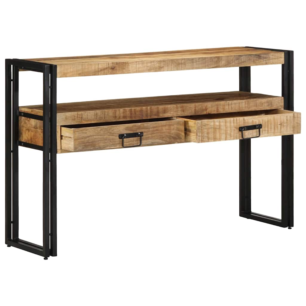 Wandtafel met lade Bruin 120 x 33 x 75 cm Massief Mango Hout is nu te koop bij PeponiXL, paradijselijk wonen!