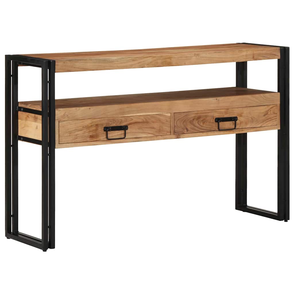Wandtafel met lade Bruin 120 x 33 x 75 cm Massief Acaciahout is nu te koop bij PeponiXL, paradijselijk wonen!