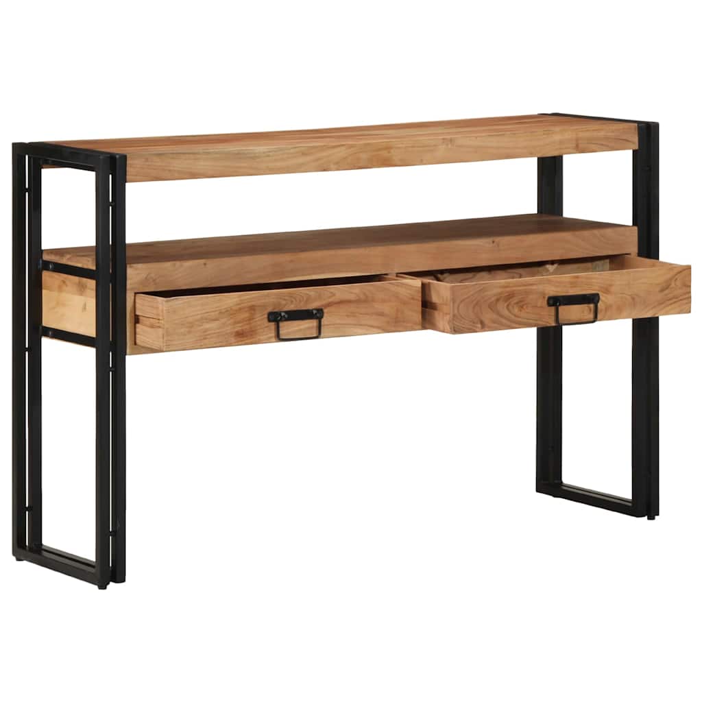Wandtafel met lade Bruin 120 x 33 x 75 cm Massief Acaciahout is nu te koop bij PeponiXL, paradijselijk wonen!